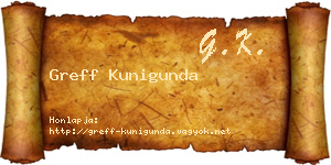 Greff Kunigunda névjegykártya